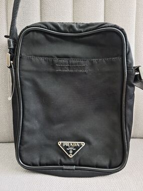 Prada Black Nylon Crossbody Bag, Used Excellent Condition.